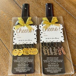 Wine Bottle Gift Tag w/Wine Charms-Set of 2